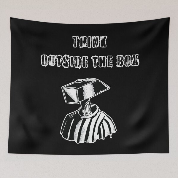 Item preview, Think outside the box, the hammer-head, black and white graphics designed and sold by silent-violin.