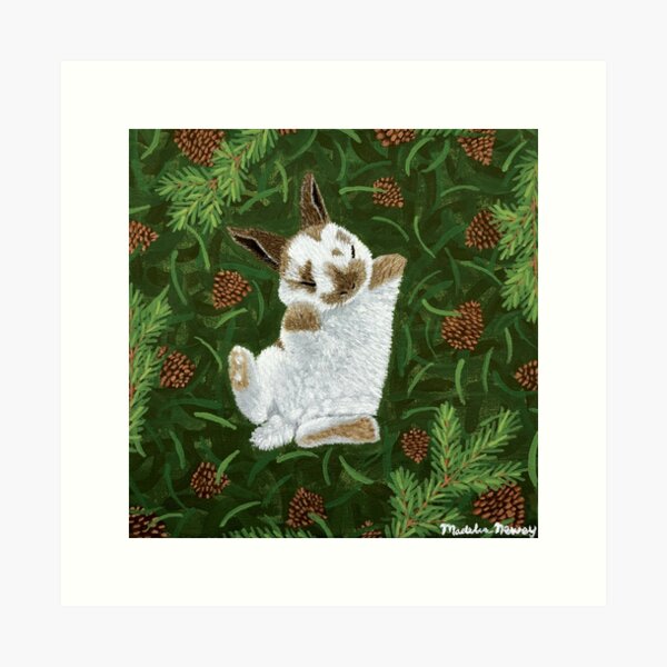 Item preview, Bunny Pinecone Painting designed and sold by MadelinNeweyArt.