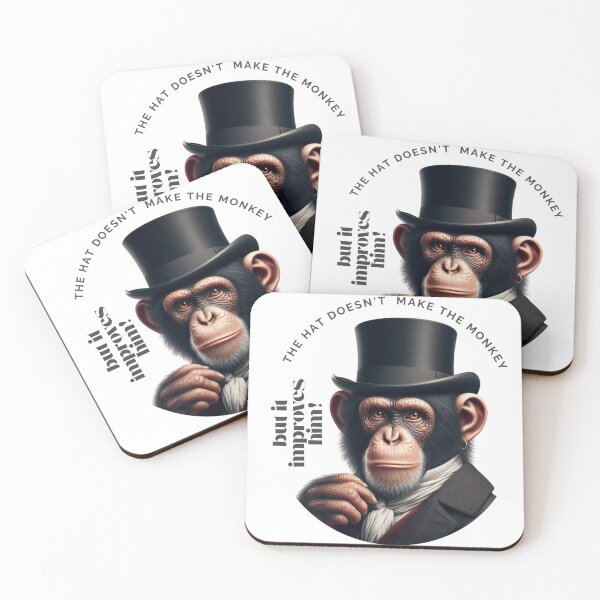 Item preview, Monkey with hat/ style monkey / phrase for boss / elegant / urban / ideal designed and sold by SylviaVal.