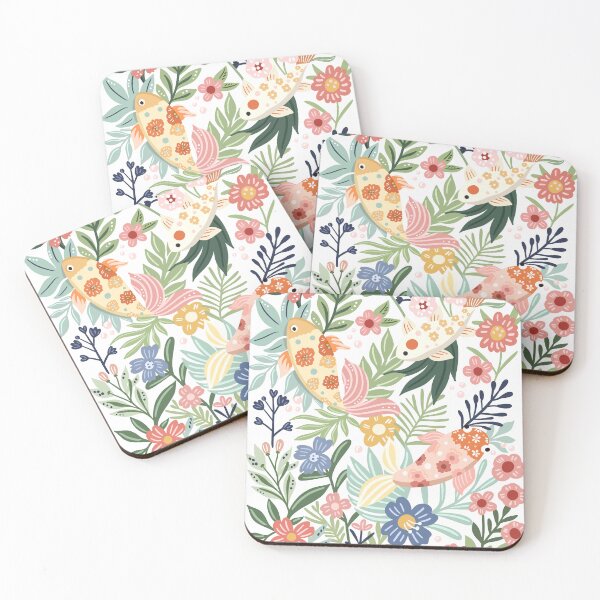 Item preview, Tropical Floral Botanical Garden Koi Fish Pond designed and sold by Moodthology.
