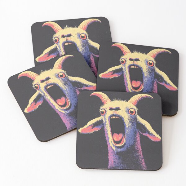Item preview, Screaming Goat in Neon Retro Style designed and sold by VentoPrintic788.