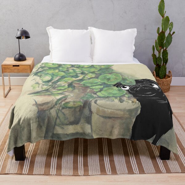 Item preview, Pug with Geraniums in Cezanne Garden designed and sold by MidCenturyStore.