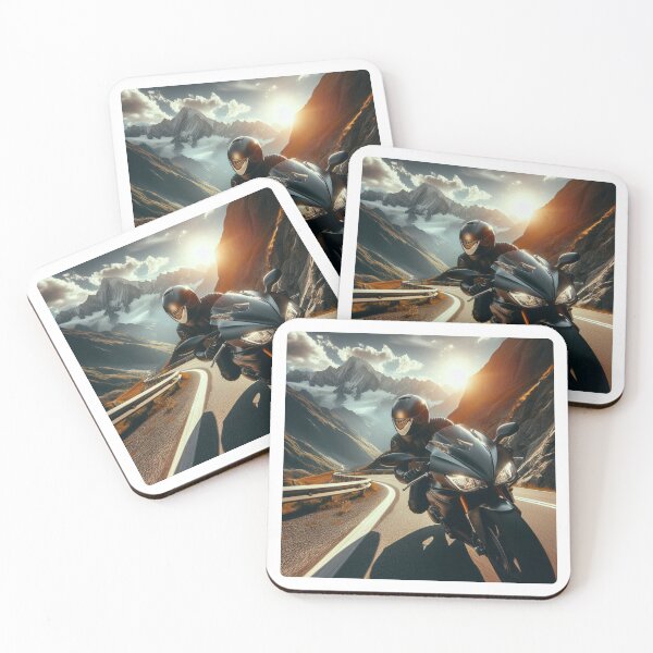 Item preview, Biker Riding Sport Matic Motorbike – AI Artwork of Nature Touring for Motorbike and Vacation Lovers designed and sold by knalpot-design.