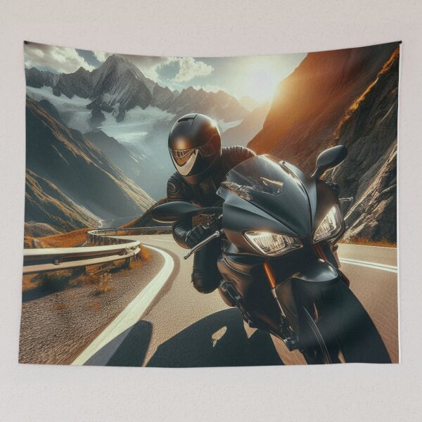 Item preview, Biker Riding Sport Matic Motorbike – AI Artwork of Nature Touring for Motorbike and Vacation Lovers designed and sold by knalpot-design.