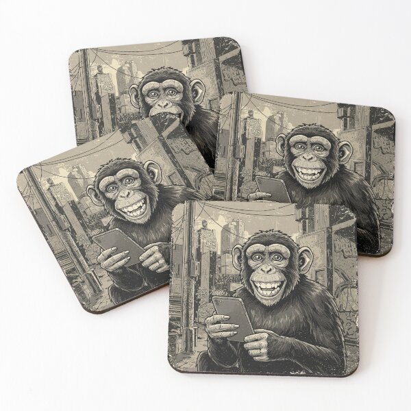 Item preview, Obey the Feed – Monkey with Smartphone | Propaganda Style Art designed and sold by Oblivyum.