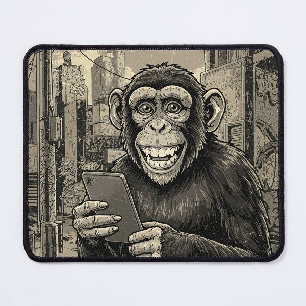Item preview, Obey the Feed – Monkey with Smartphone | Propaganda Style Art designed and sold by Oblivyum.