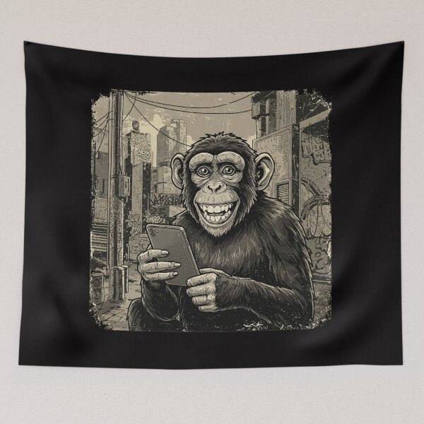 Item preview, Obey the Feed – Monkey with Smartphone | Propaganda Style Art designed and sold by Oblivyum.