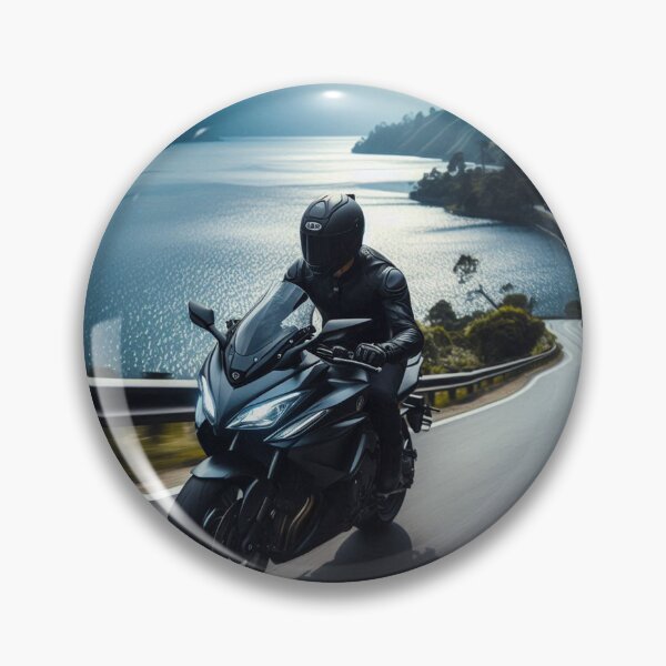 Item preview, Biker Touring Through Lake Toba, Medan – AI Artwork of Tropical Nature for Motorcycle and Vacation Lovers designed and sold by knalpot-design.