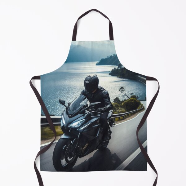 Item preview, Biker Touring Through Lake Toba, Medan – AI Artwork of Tropical Nature for Motorcycle and Vacation Lovers designed and sold by knalpot-design.