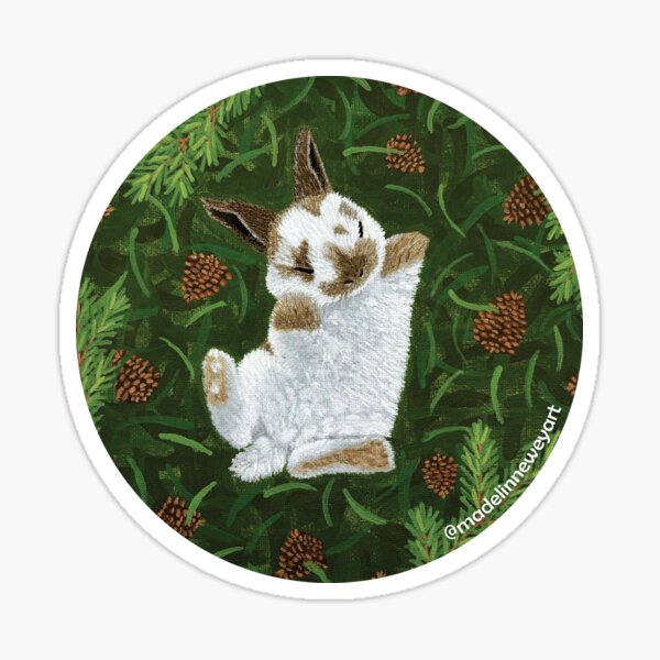 Artikel-Vorschau von Hase Tannenzapfen Sticker, designt und verkauft von MadelinNeweyArt.