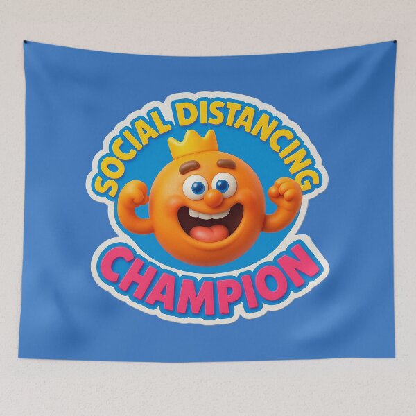 Item preview, Social Distancing Champion - Humorous cartoon design designed and sold by Girih.