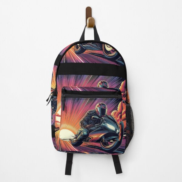 Item preview, Biker on Tour in Comic Style – AI Artwork for Motorcycle Touring and Vacation Lovers' Clothing & Accessories designed and sold by knalpot-design.