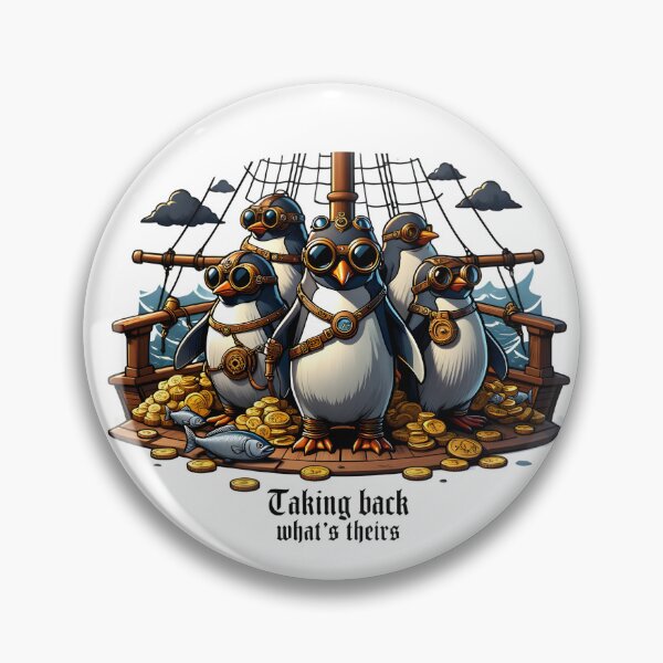 Item preview, Steampunk Penguin Pirates: Avast Ye! Whimsical Airship Adventure Design designed and sold by AnnDesignStudio.