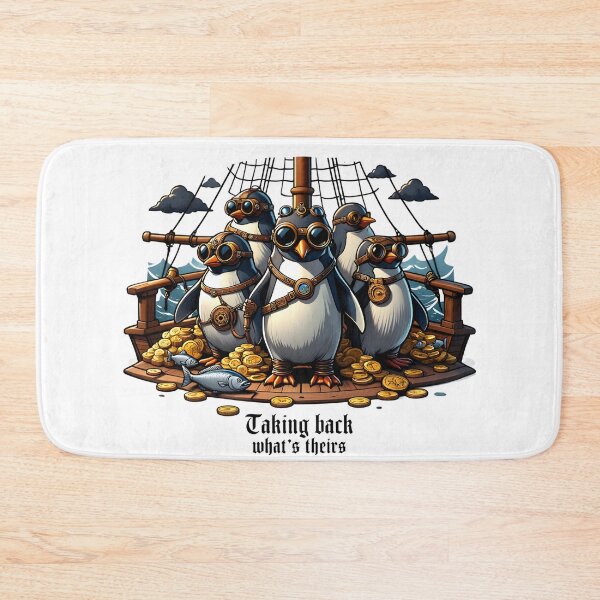 Item preview, Steampunk Penguin Pirates: Avast Ye! Whimsical Airship Adventure Design designed and sold by AnnDesignStudio.