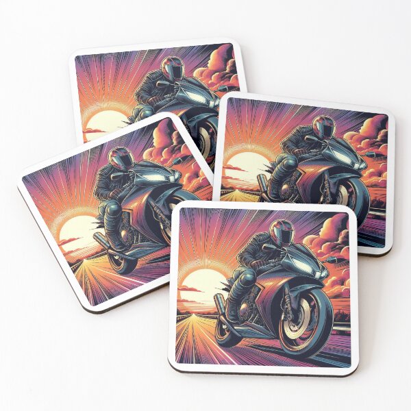 Item preview, Biker on Tour in Comic Style – AI Artwork for Motorcycle Touring and Vacation Lovers' Clothing & Accessories designed and sold by knalpot-design.
