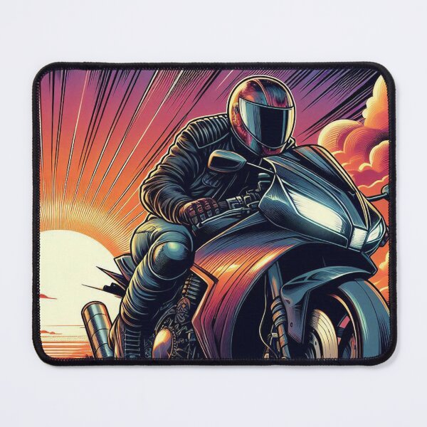 Item preview, Biker on Tour in Comic Style – AI Artwork for Motorcycle Touring and Vacation Lovers' Clothing & Accessories designed and sold by knalpot-design.