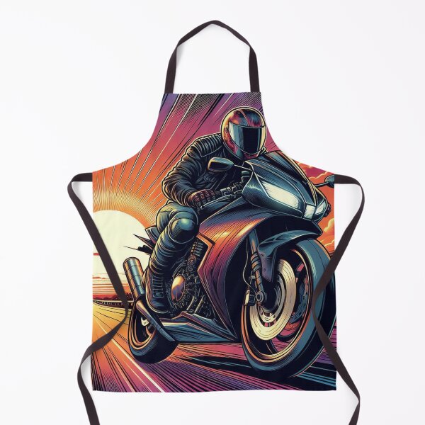 Item preview, Biker on Tour in Comic Style – AI Artwork for Motorcycle Touring and Vacation Lovers' Clothing & Accessories designed and sold by knalpot-design.