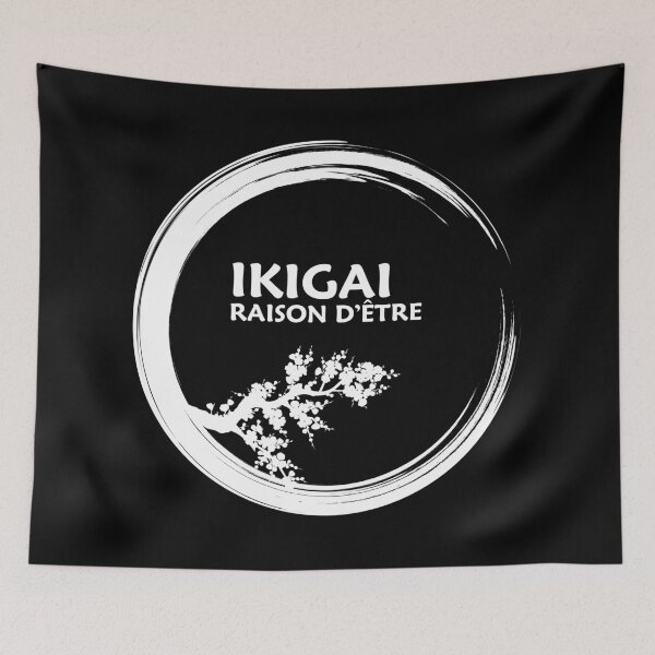 Item preview, IKIGAI reason for being - japanese design in white - in French designed and sold by ZenNature.