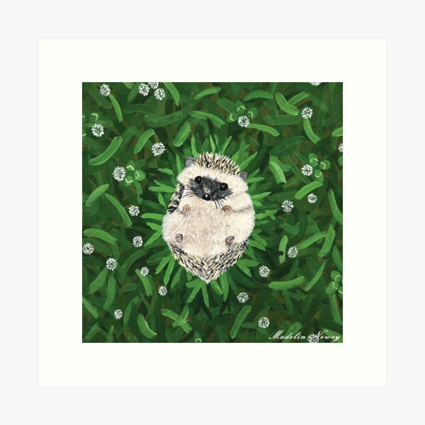 Aperçu de l'œuvre Hérisson en fleurs créée et vendue par MadelinNeweyArt.