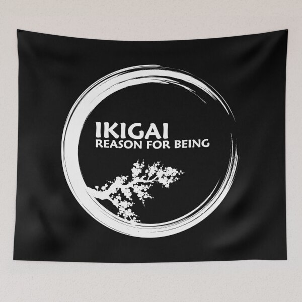Item preview, IKIGAI reason for being - japanese design in white designed and sold by ZenNature.