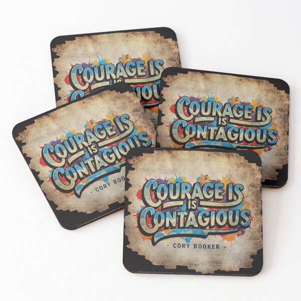 Item preview, Courage Is Contagious, Street Art Graffiti | Cory Booker Quote designed and sold by Oblivyum.