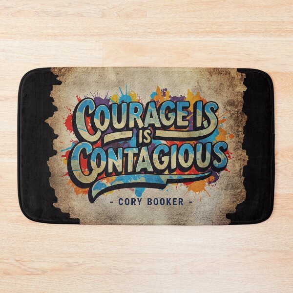 Item preview, Courage Is Contagious, Street Art Graffiti | Cory Booker Quote designed and sold by Oblivyum.