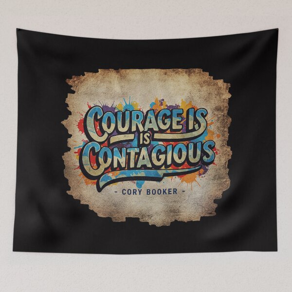 Item preview, Courage Is Contagious, Street Art Graffiti | Cory Booker Quote designed and sold by Oblivyum.