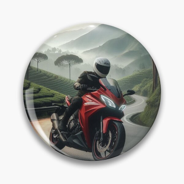 Item preview, Biker Touring in Puncak Bogor, Indonesia – AI Artwork Capturing the Beauty of Motorbike Travel and Nature designed and sold by knalpot-design.