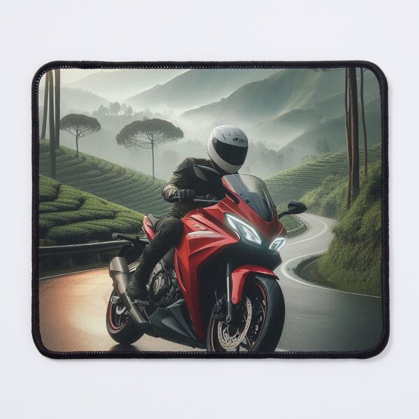 Item preview, Biker Touring in Puncak Bogor, Indonesia – AI Artwork Capturing the Beauty of Motorbike Travel and Nature designed and sold by knalpot-design.