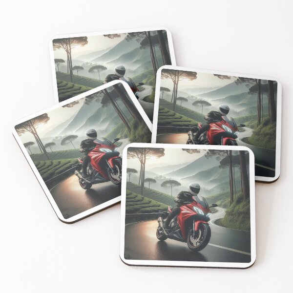Item preview, Biker Touring in Puncak Bogor, Indonesia – AI Artwork Capturing the Beauty of Motorbike Travel and Nature designed and sold by knalpot-design.