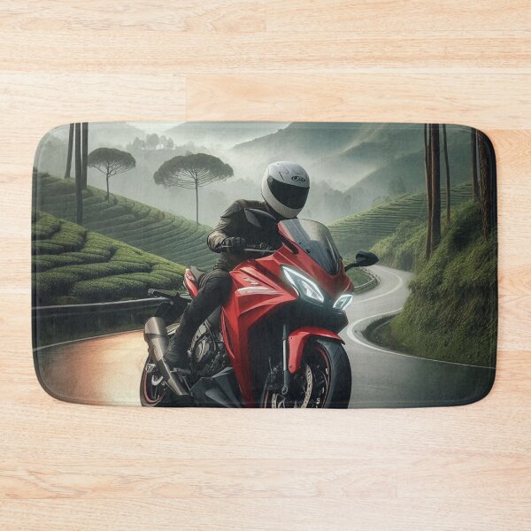 Item preview, Biker Touring in Puncak Bogor, Indonesia – AI Artwork Capturing the Beauty of Motorbike Travel and Nature designed and sold by knalpot-design.