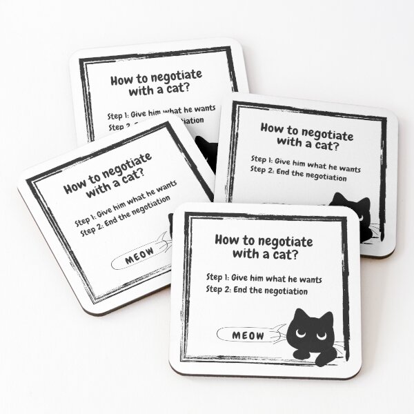 Item preview, How to negotiate with a cat - feline humor designed and sold by ZenNature.
