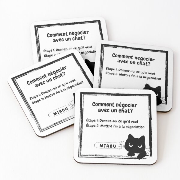 Aperçu de l'œuvre Comment négocier avec un chat – humour félin créée et vendue par ZenNature.