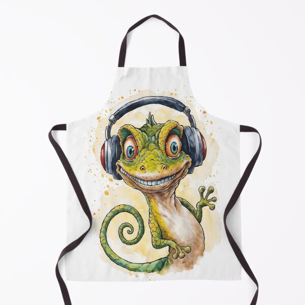 Item preview, Lizard with Headphones designed and sold by QuirkySpark.