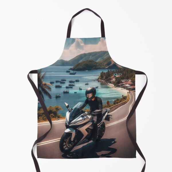 Item preview, Biker Touring the Coast of Sumatra, Indonesia – AI Artwork of Motorcycle Adventure and Coastal Beauty designed and sold by knalpot-design.