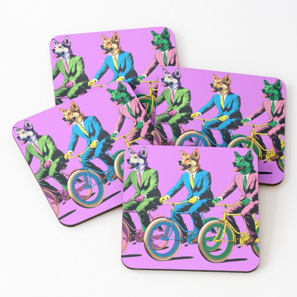 Item preview, 3 Dogs-a-cycling Pop Art designed and sold by MichaelAlanDesigns.