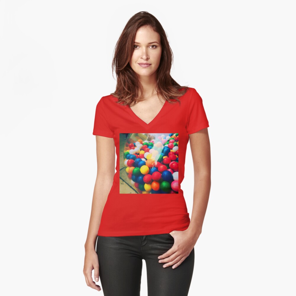 Item preview, Fitted V-Neck T-Shirt designed and sold by OneDayArt.