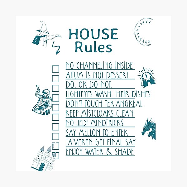 Item preview, Fantasy/Sci-Fi House Rules designed and sold by Taveren-Tavern.