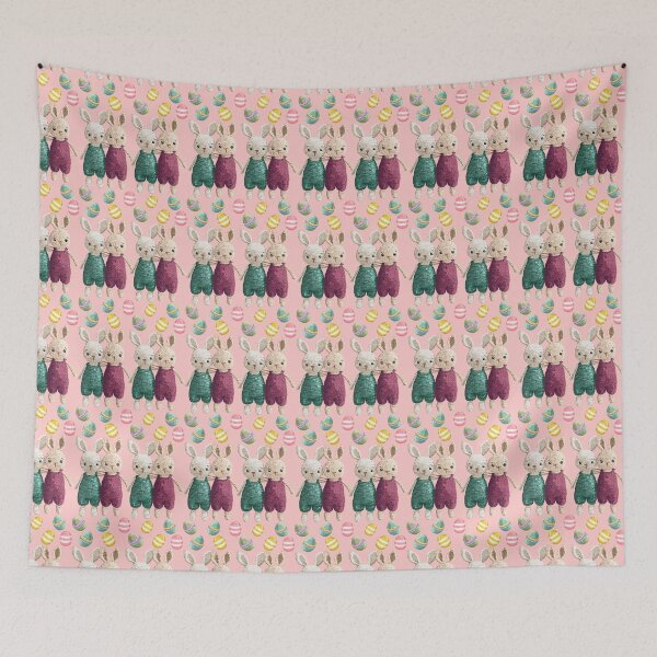 Item preview, Knitted Bunny Friends - Happy Easter Illustration for Spring Celebrations designed and sold by Pandositive.