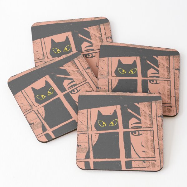 Item preview, Spying Cat: Mysterious Black Cat with Glowing Eyes designed and sold by IAPICTURE.
