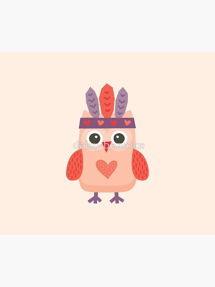 Thumbnail 2 of 2, Duvet Cover, Hipster Owlet on Blush Pink designed and sold by daisy-beatrice.