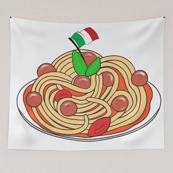 Item preview, Spaghetti and Meatballs Italy Flag designed and sold by Sartoris Art.