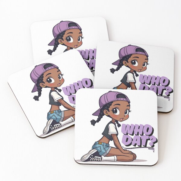 Item preview, Who Dat? | Cute Urban Cartoon Girl in Street Style Art designed and sold by QPTheeArtist.