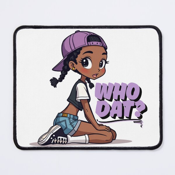 Item preview, Who Dat? | Cute Urban Cartoon Girl in Street Style Art designed and sold by QPTheeArtist.