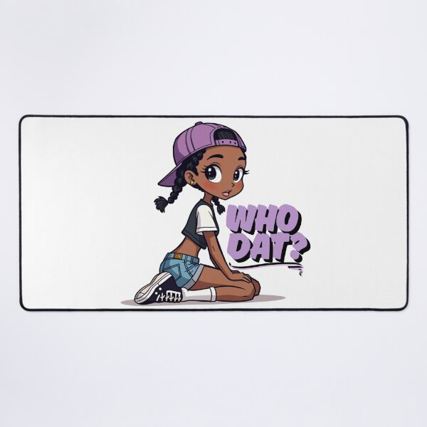 Item preview, Who Dat? | Cute Urban Cartoon Girl in Street Style Art designed and sold by QPTheeArtist.