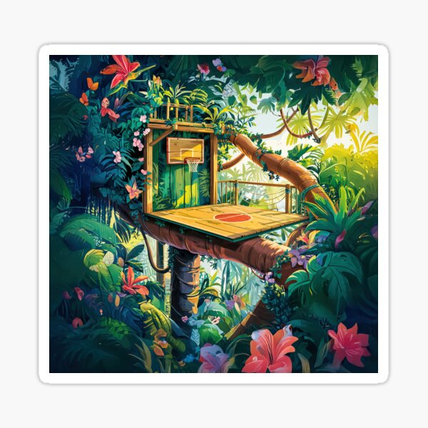 Item preview, Treehouse Jungle Basketball Court designed and sold by Home Decor Art.