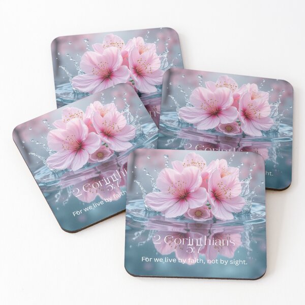 Item preview, 2 Corinthians 5:7 Cherry Blossom on Water designed and sold by Our Bible Journey.