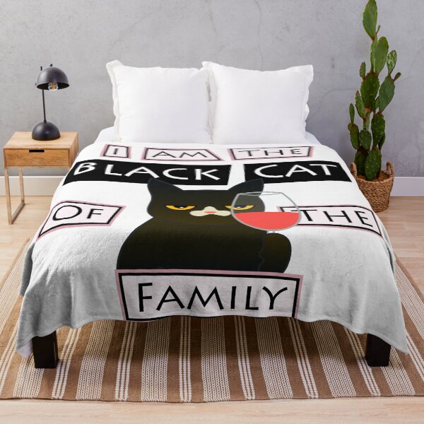 Item preview, Copy of Cat drinking wine, glass of wine "I'm the black cat of the family" designed and sold by DibujandoPorfa.