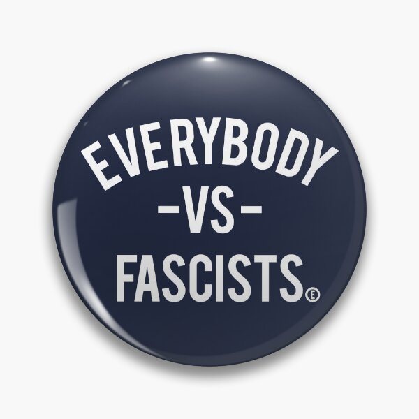 Item preview, Everybody VS Fascists (circle E for equality) white on blue designed and sold by Thelittlelord.