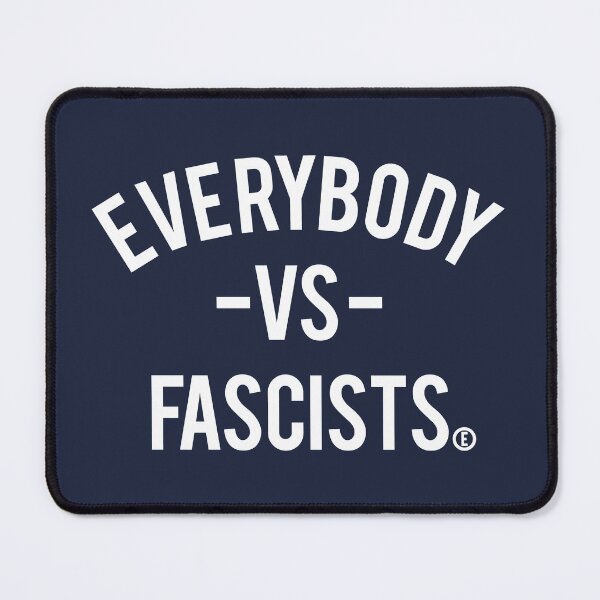 Item preview, Everybody VS Fascists (circle E for equality) white on blue designed and sold by Thelittlelord.